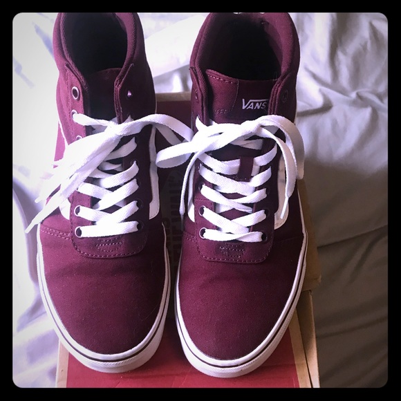 Vans Shoes - Burgundy vans. High tops size 7 1/2 women